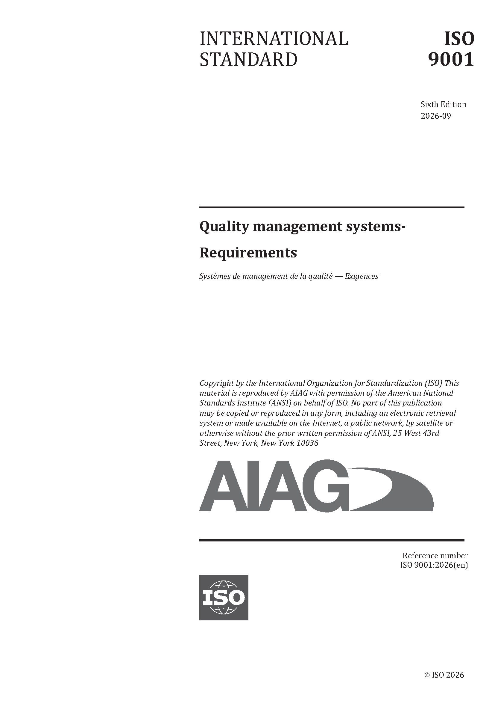 Preview  ISO 9001:2026 QMS - Requirements 1.9.2026