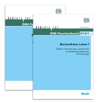 Preview  DIN-Taschenbuch 414/1 und 414/2; Barrierefreies Leben 1 und 2; Paket DIN-Taschenbuch 414/1 und 414/2 Normen, Richtlinien und Normen zur Gestaltung von stationären Einrichtungen, zu Kraftfahrzeugen, Dienstleistungen und f 3.12.2015