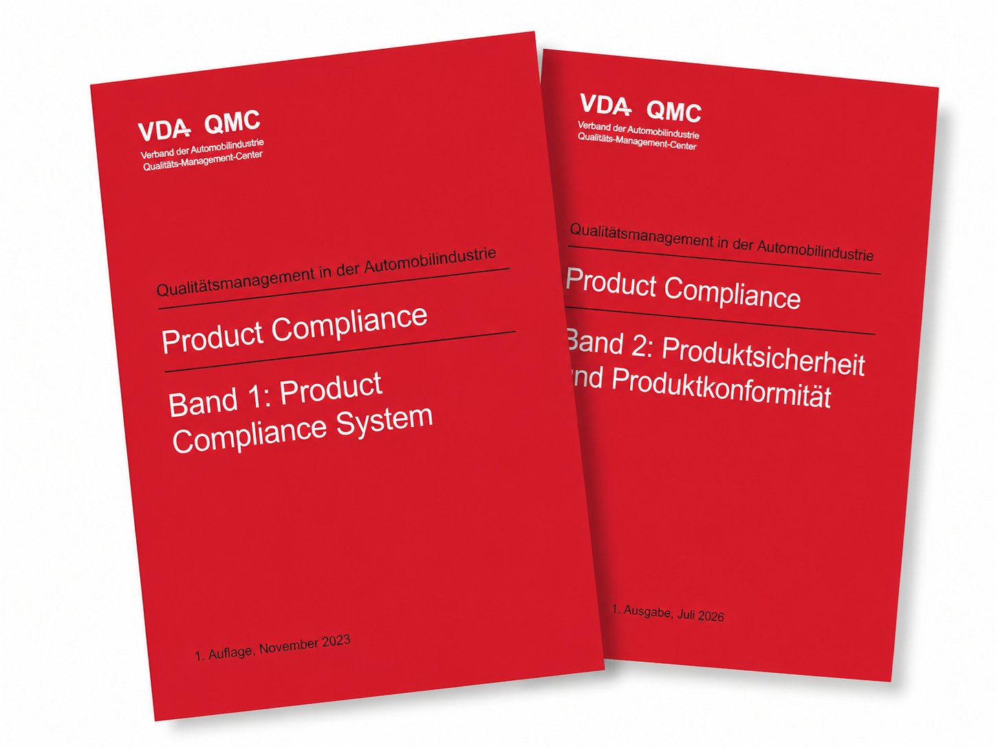 Preview  VDA Product Compliance. Band 1: Product Compliance System. 1. Ausgabe, November 2023 und Band 2: Produktsicherheit und Produktkonformität, 1. Ausgabe, Juli 2026 1.7.2026