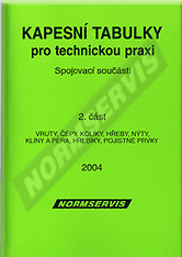 Publications  Kapesní tabulky pro technickou praxi. Spojovací součásti - část 2. Vruty, čepy, kolíky, hřeby, nýty, klíny a pera, hřebíky, pojistné prvky 1.1.2004 preview