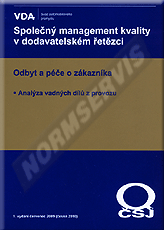 Publications  Společný management kvality v dodavatelském řetězci - 1. vydání. Odbyt a péče o zákazníka. Analýza vadných dílů z provozu 1.8.2010 preview