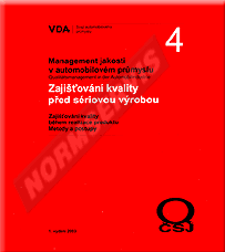 Publications  VDA 4 - Zajištění kvality před sériovou výrobou - 3. vydání. Staré vydání, stále platné + všechny nové kapitoly vydané do konce roku 2013 1.1.2005 preview