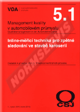 Publications  VDA 5.1 - Inline-měřicí technika pro zpětné sledování ve stavbě karoserií. Dodatek k příručce VDA 5 - Vhodnost kontrolních procesů - 1. vydání 1.8.2013 preview